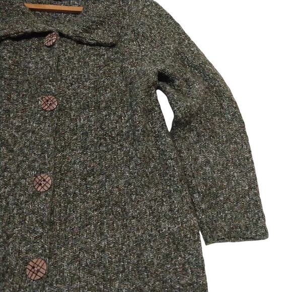 Habitat Women's Cardigan Sweater Size S Green Button Front Heather Lagenlook - Picture 3 of 8